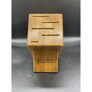 Cutco Gourmet Solid Wood Honey Oak 5 Slot Knife Block 1749 Storage Holder Only